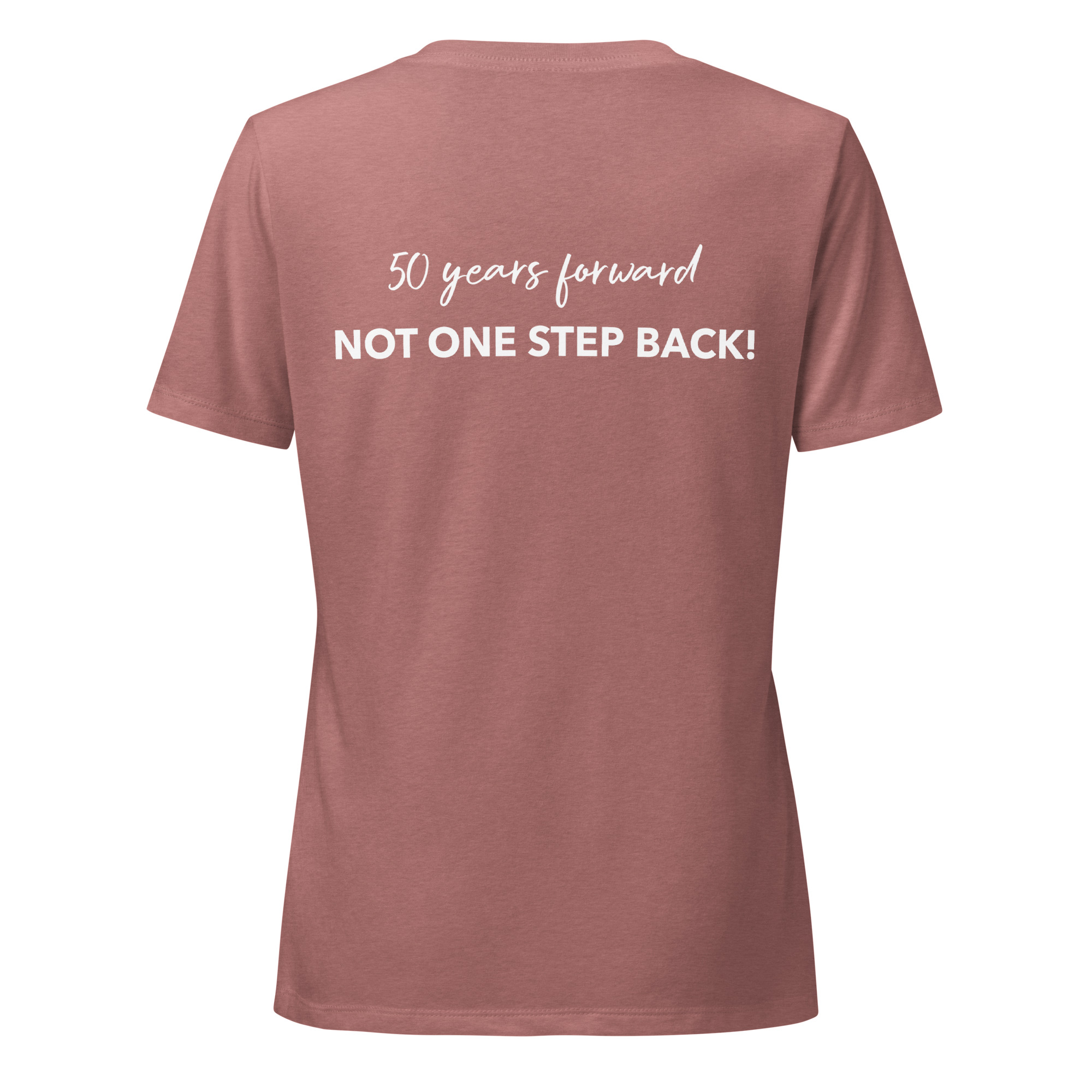 50 years - Not Going Back! women’s relaxed V-neck t-shirt - Image 10