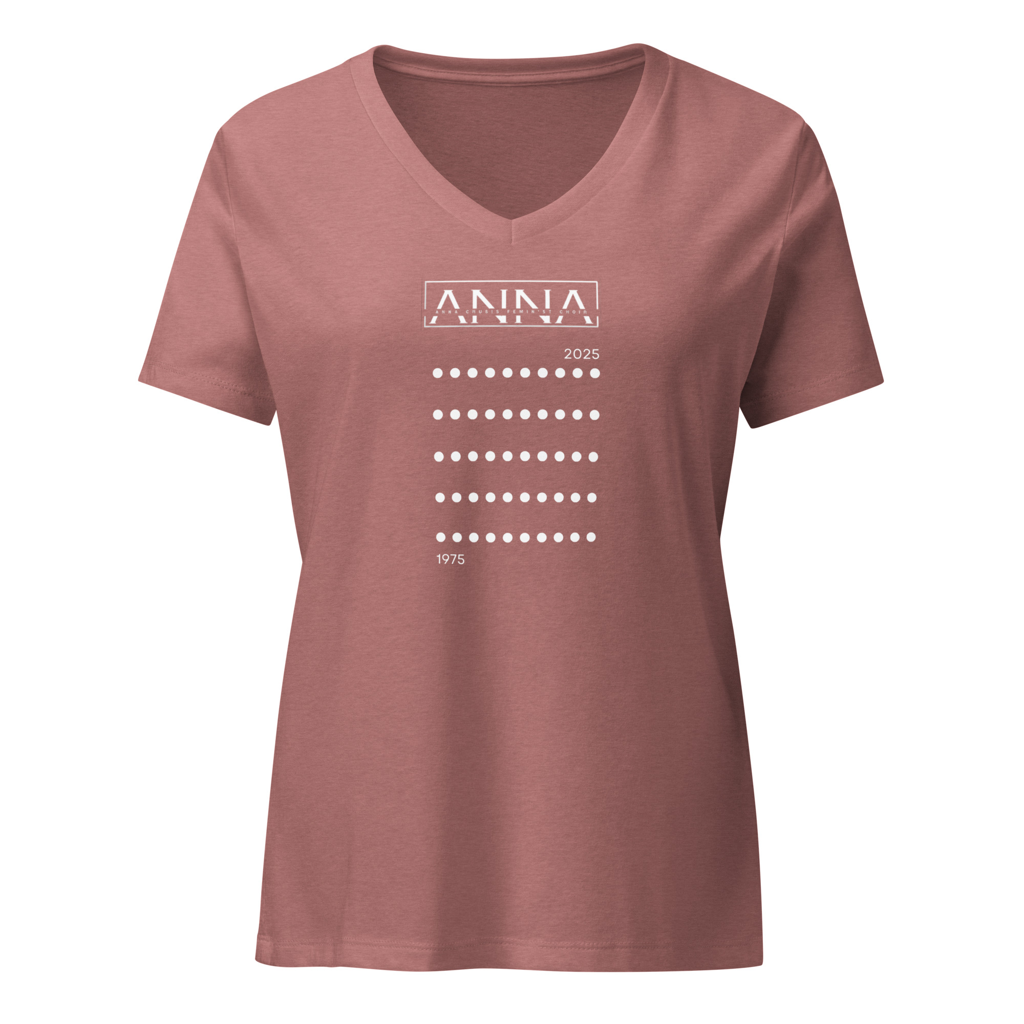 50 years - Not Going Back! women’s relaxed V-neck t-shirt - Image 9