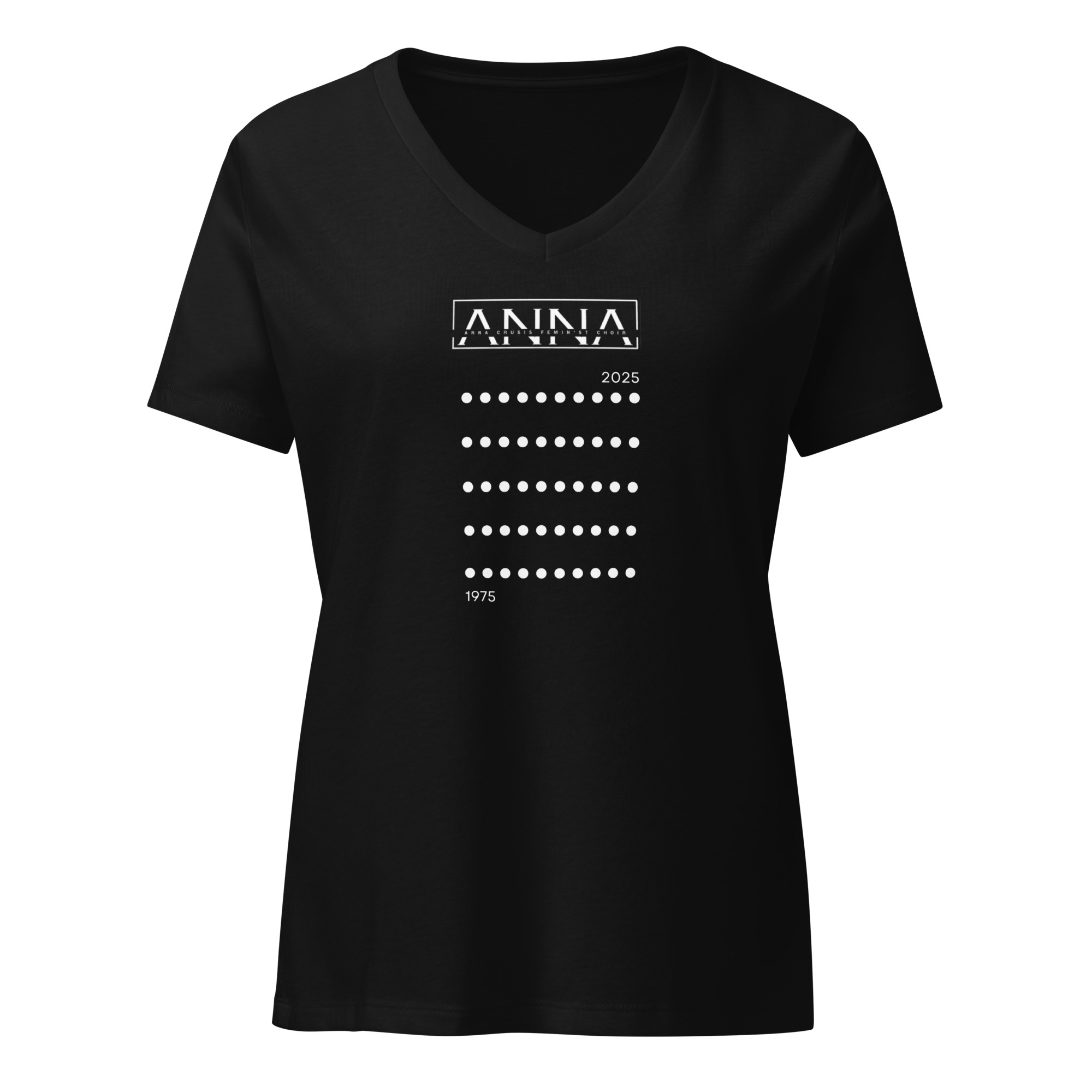 50 years - Not Going Back! women’s relaxed V-neck t-shirt - Image 2